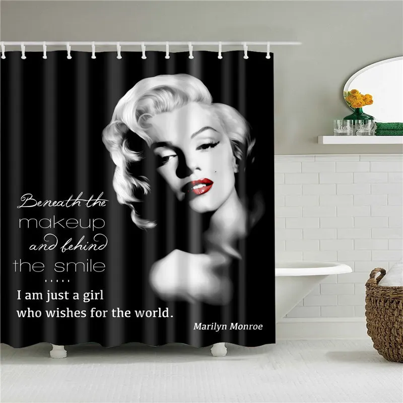 Black and white Marilyn Monroe stamp home goods classy bathroom shower curtain, Customized color
Black and white Marilyn Monroe stamp home goods classy bathroom shower curtain, Customized color