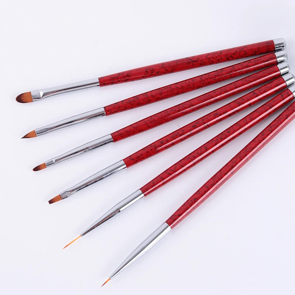 Manicure Tool 6pcs Red Metal Handle Nylon Hair Uv Gel Liner Carving Nail Art Brushes Set For Nail Art Diy, As picture
Manicure Tool 6pcs Red Metal Handle Nylon Hair Uv Gel Liner Carving Nail Art Brushes Set For Nail Art Diy, As picture