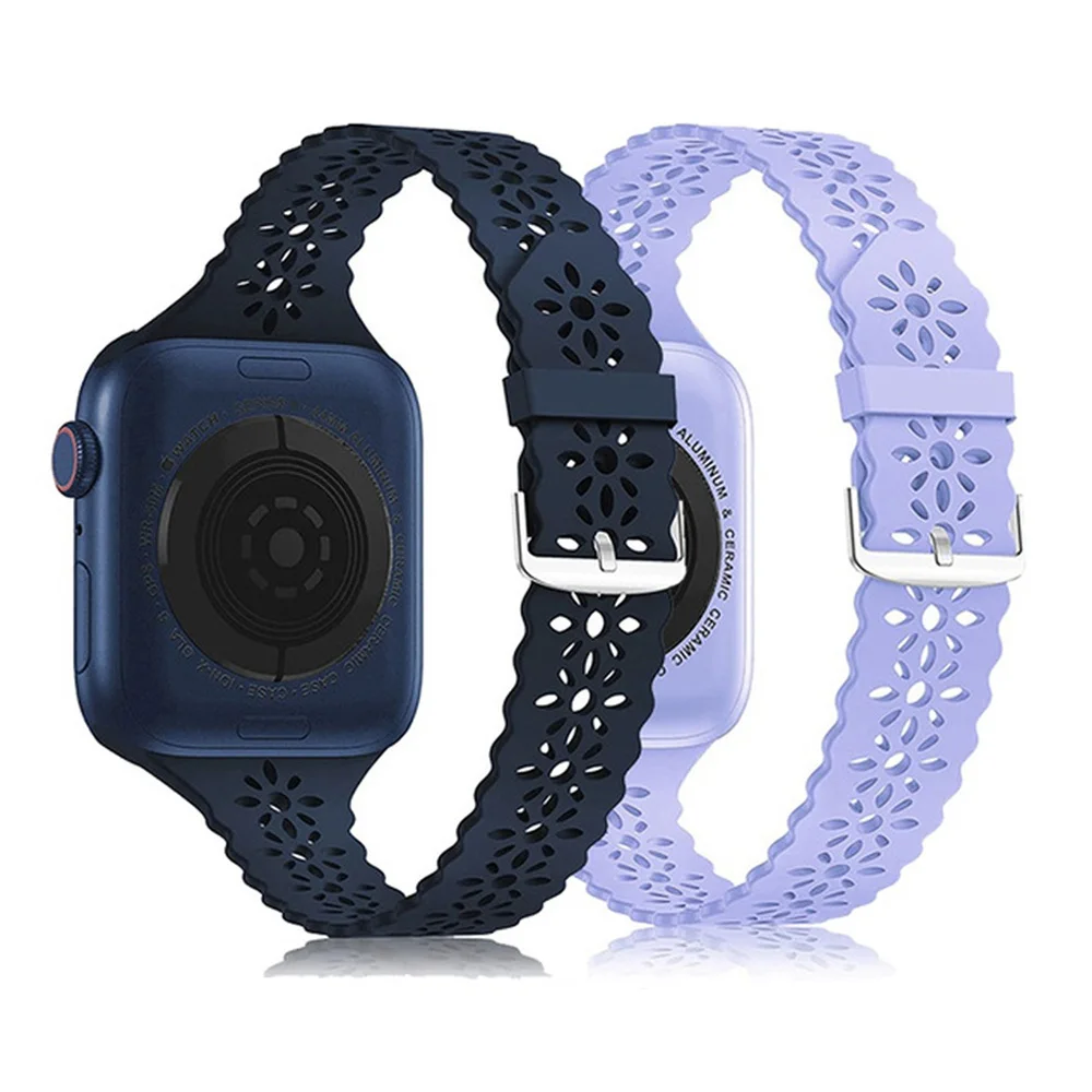 Lace Silicone Strap for Apple Watch Band for iWatch Series 7 SE 6 5 4 3 2 1 41mm 45mm 38mm 40mm 42mm 44mm Slim luxury bands belt, 16 colors
Lace Silicone Strap for Apple Watch Band for iWatch Series 7 SE 6 5 4 3 2 1 41mm 45mm 38mm 40mm 42mm 44mm Slim luxury bands belt, 16 colors