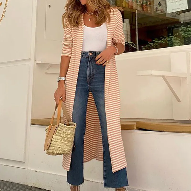 2021 Ins Style Wholesale Women's Coats Long-sleeved Striped Mid-length Fashion Jacket Ladies Casual Streetwear
2021 Ins Style Wholesale Women's Coats Long-sleeved Striped Mid-length Fashion Jacket Ladies Casual Streetwear