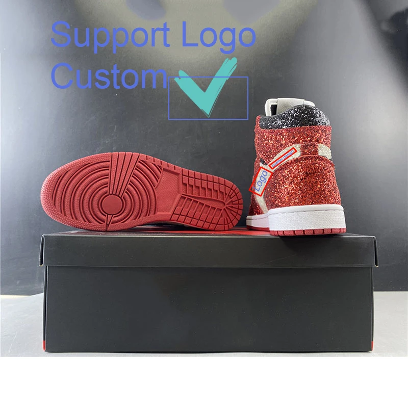 Wholesales Custom LOGO Brand 1s high top Crystal sequins red bottom basketball shoes durable anti slippery sneakers
Wholesales Custom LOGO Brand 1s high top Crystal sequins red bottom basketball shoes durable anti slippery sneakers