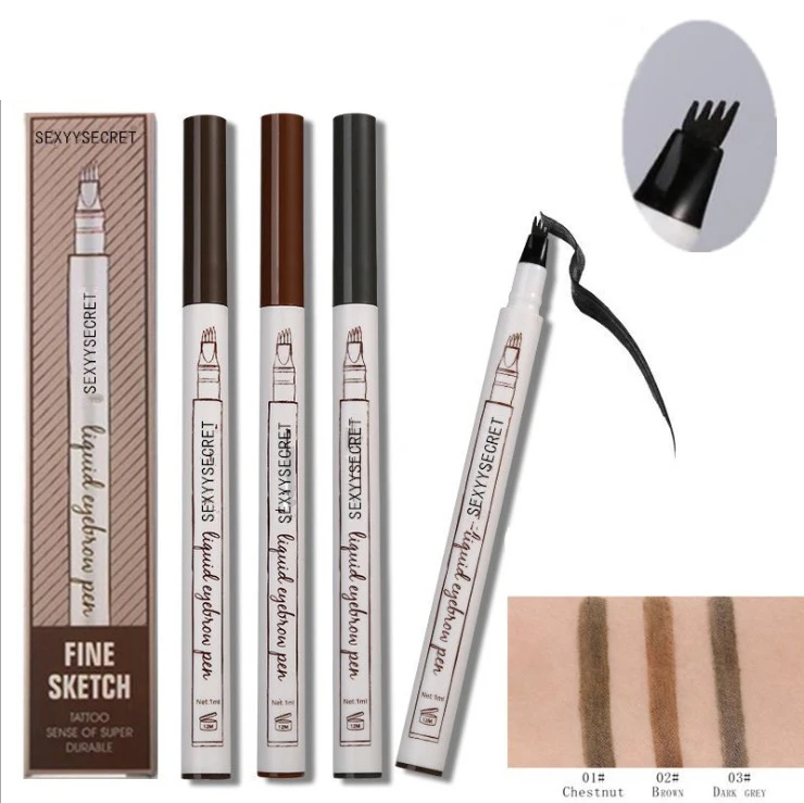 Wholesale Eyebrow Pen 4 Fork Tip Liquid Eyebrow Pencil Waterproof longlasting eye brow tattoo pen private label, 4 colors
Wholesale Eyebrow Pen 4 Fork Tip Liquid Eyebrow Pencil Waterproof longlasting eye brow tattoo pen private label, 4 colors