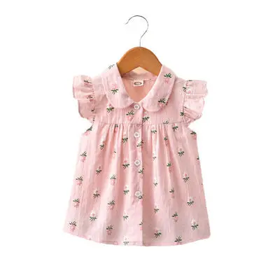 Summer Girl Short Sleeve Little Shirt Design Button Flora Print 5 Color Mix Polyester Girl Dress, Sky blue,pink white
Summer Girl Short Sleeve Little Shirt Design Button Flora Print 5 Color Mix Polyester Girl Dress, Sky blue,pink white