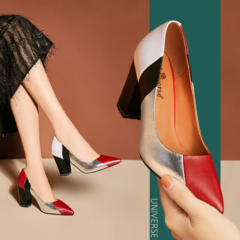 Universe K050 Sexy Women Mix Colors Pumps Square High Heel Shoes For Women Ladies 2021 New Styles Dress Shoes, Silver/white
Universe K050 Sexy Women Mix Colors Pumps Square High Heel Shoes For Women Ladies 2021 New Styles Dress Shoes, Silver/white