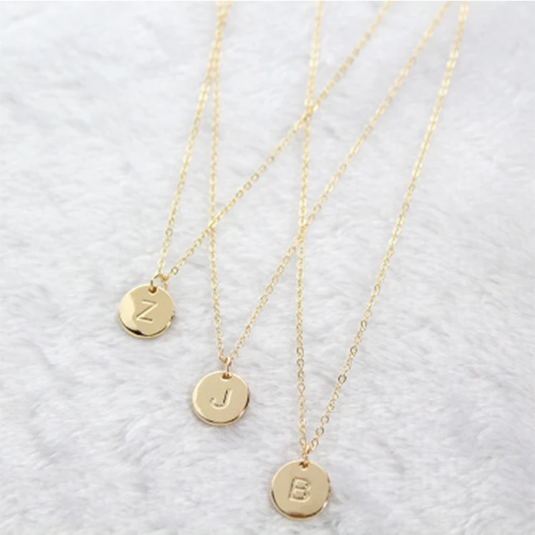 2021 Cute Gold Color Engraved Sequins Alloy Round Necklace Initial Letters Pendant Necklace for Woman
2021 Cute Gold Color Engraved Sequins Alloy Round Necklace Initial Letters Pendant Necklace for Woman