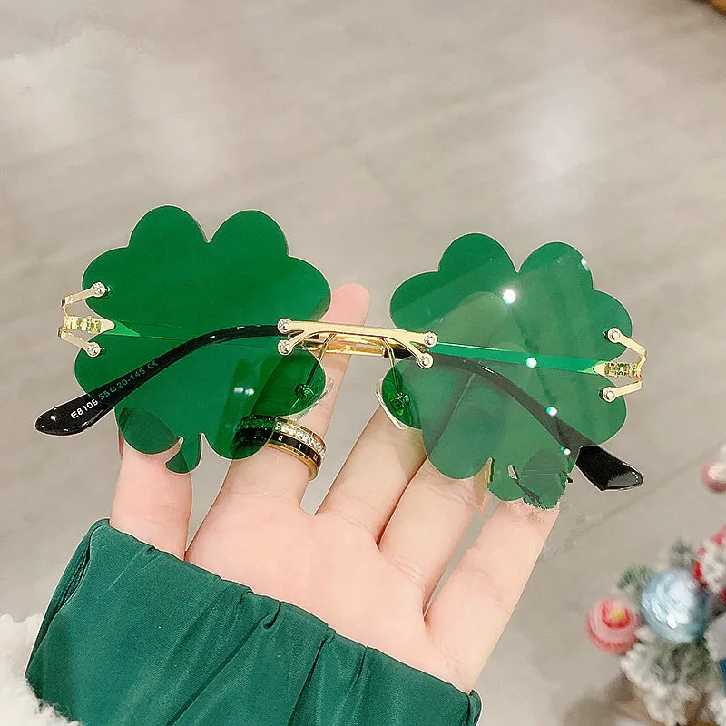 2022 Fashion Unique Steampunk Rimless Party Sunglasses For Women UV400 Green Lucky Clover Sunglasses Women
2022 Fashion Unique Steampunk Rimless Party Sunglasses For Women UV400 Green Lucky Clover Sunglasses Women