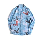 Latest design printing button shirt Custom men long sleeve shirt