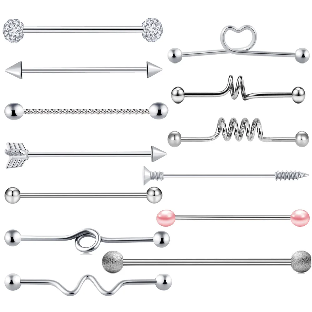 14G Stainless Steel Industrial Belly Button Rings Barbell Earring Cartilage Body Piercing Jewelry 38mm Industrial Piercing Bar
14G Stainless Steel Industrial Belly Button Rings Barbell Earring Cartilage Body Piercing Jewelry 38mm Industrial Piercing Bar