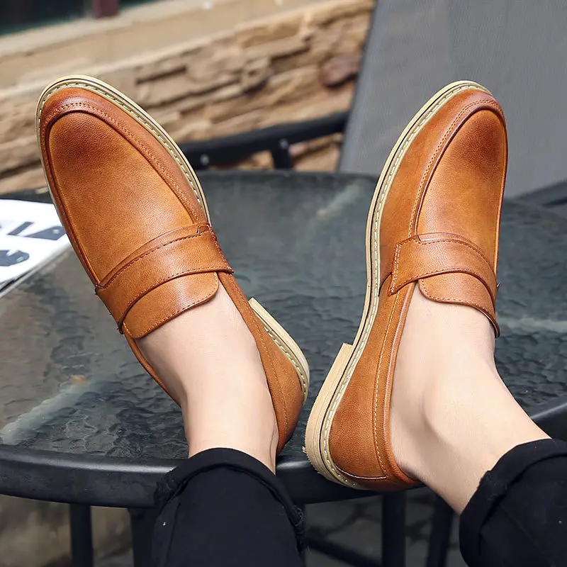 38-44 Pointed Leather Business Shoes Men Soft Leisure Formal Office Oxford Slip-on Casual Flat Loafers Moccasins
38-44 Pointed Leather Business Shoes Men Soft Leisure Formal Office Oxford Slip-on Casual Flat Loafers Moccasins