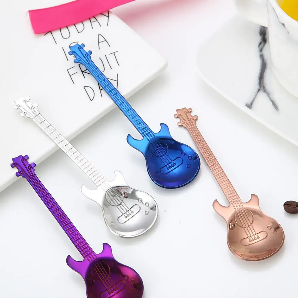 1pcs Stainless Steel Cartoon Guitar Spoon Creative Milk Coffee Spoon Ice Cream Candy Teaspoon Accessories Drinking Tools, As photo
1pcs Stainless Steel Cartoon Guitar Spoon Creative Milk Coffee Spoon Ice Cream Candy Teaspoon Accessories Drinking Tools, As photo