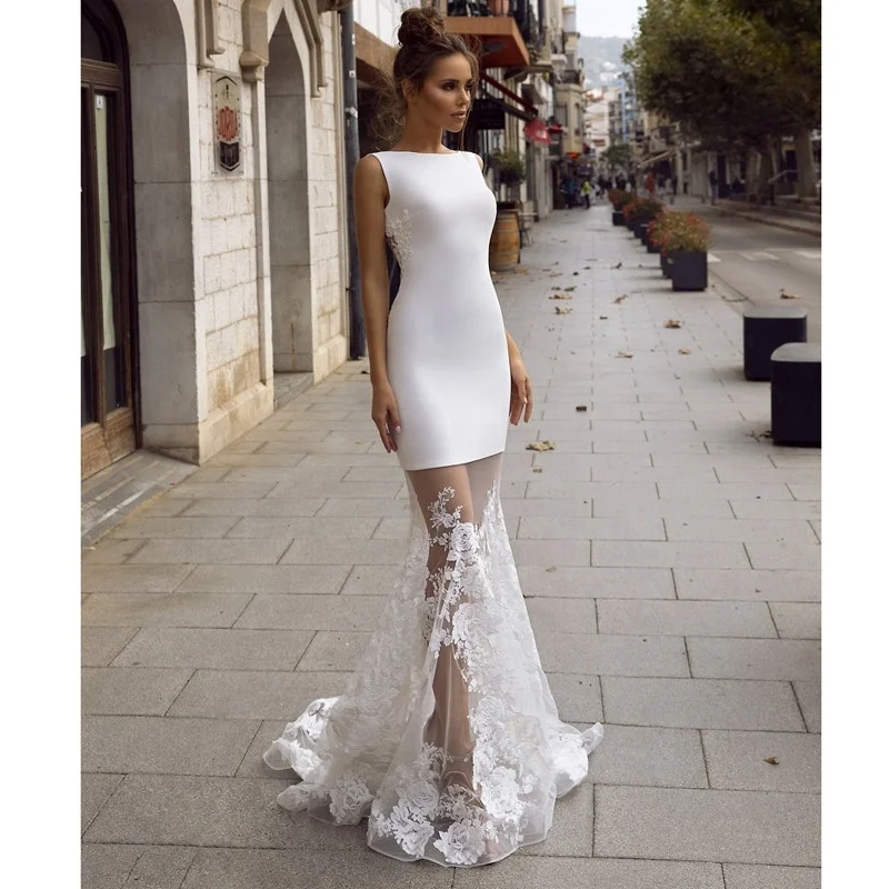 2020 New Design Backless Sexy Mermaid Wedding Reception Dress, White
2020 New Design Backless Sexy Mermaid Wedding Reception Dress, White