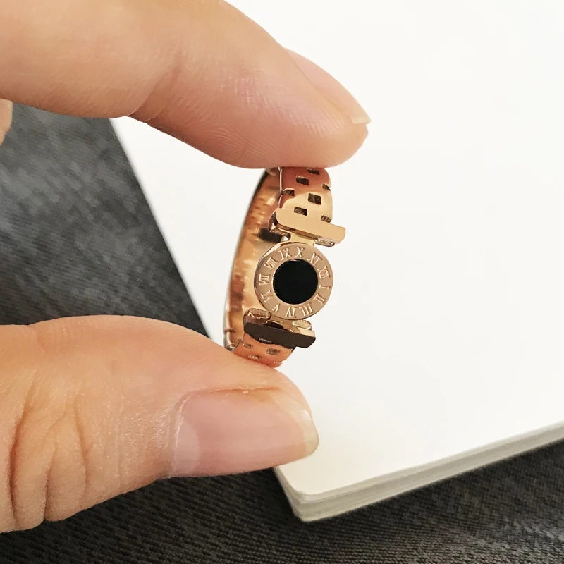 Fashion Jewelry Hot Woman Rings Stainless Steel Black Roman Numerals Rings Rose Gold Color
Fashion Jewelry Hot Woman Rings Stainless Steel Black Roman Numerals Rings Rose Gold Color