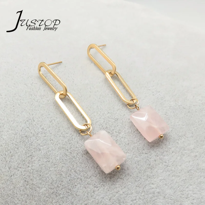 Fashion Stainless Steel Earrings Jewelry 18K Gold Plated Vintage Earring Crystal Natural Stone Drop Earring
Fashion Stainless Steel Earrings Jewelry 18K Gold Plated Vintage Earring Crystal Natural Stone Drop Earring