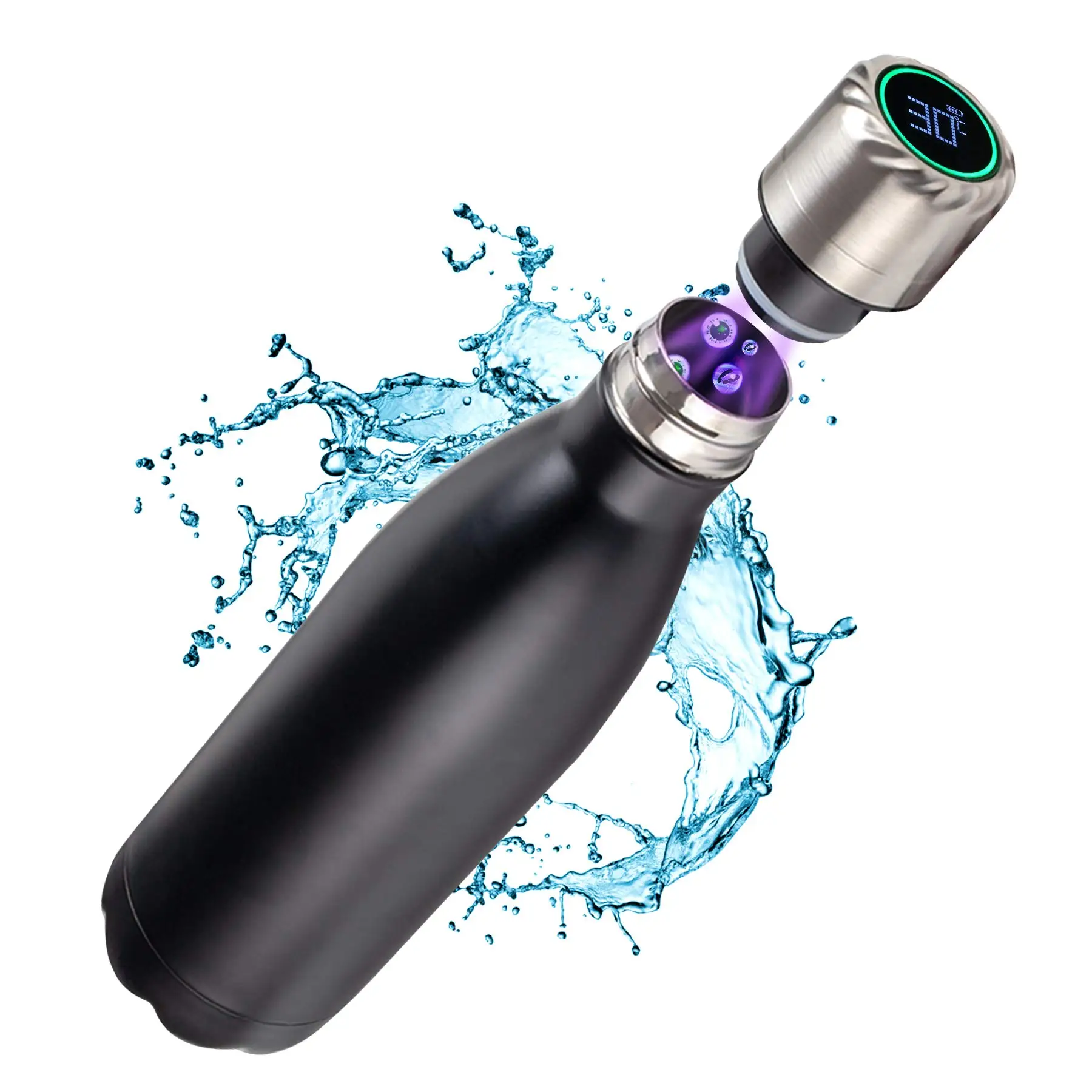 Hot Selling Smart Bottle UVC Rechargeable Reminder Self Cleaning thermoflask Stainless Steel Vacuum Flask, Custom color
Hot Selling Smart Bottle UVC Rechargeable Reminder Self Cleaning thermoflask Stainless Steel Vacuum Flask, Custom color