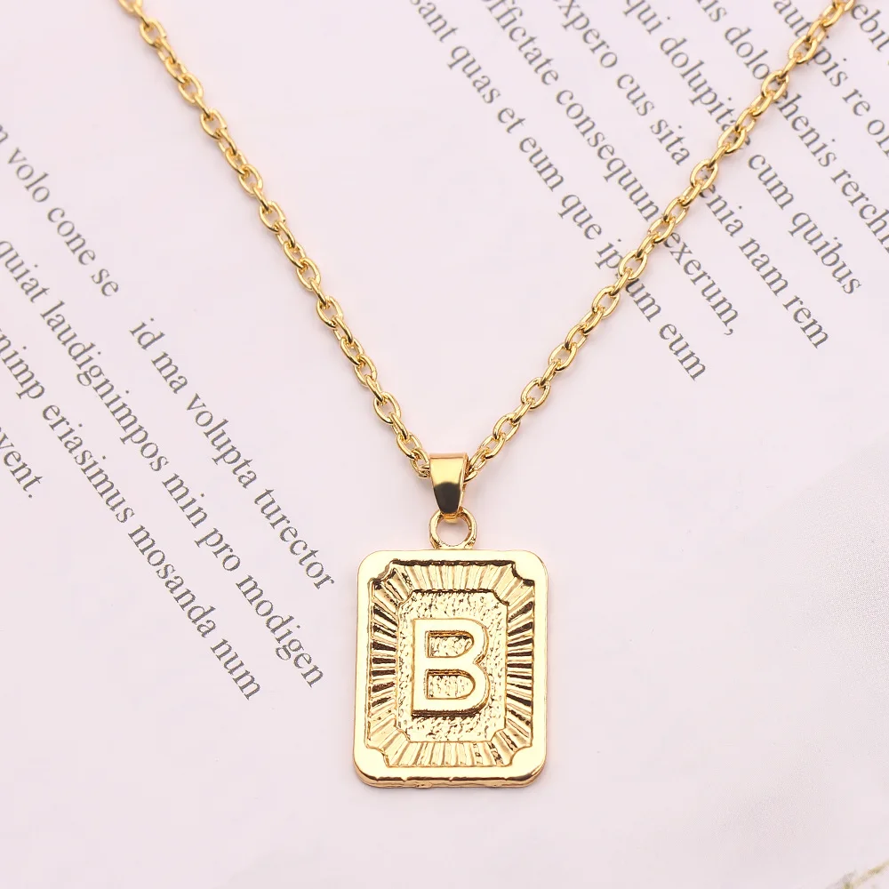 hot sale fashion initial 14k gold filled letter pendant necklace