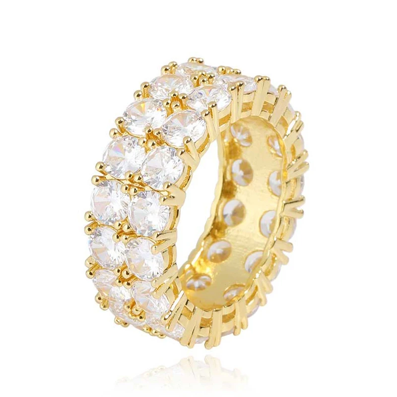 Hot selling double row hollow zircon ring classic men and women simple fashion ring 2022 Hip hop party, Yellow gold/white gold
Hot selling double row hollow zircon ring classic men and women simple fashion ring 2022 Hip hop party, Yellow gold/white gold