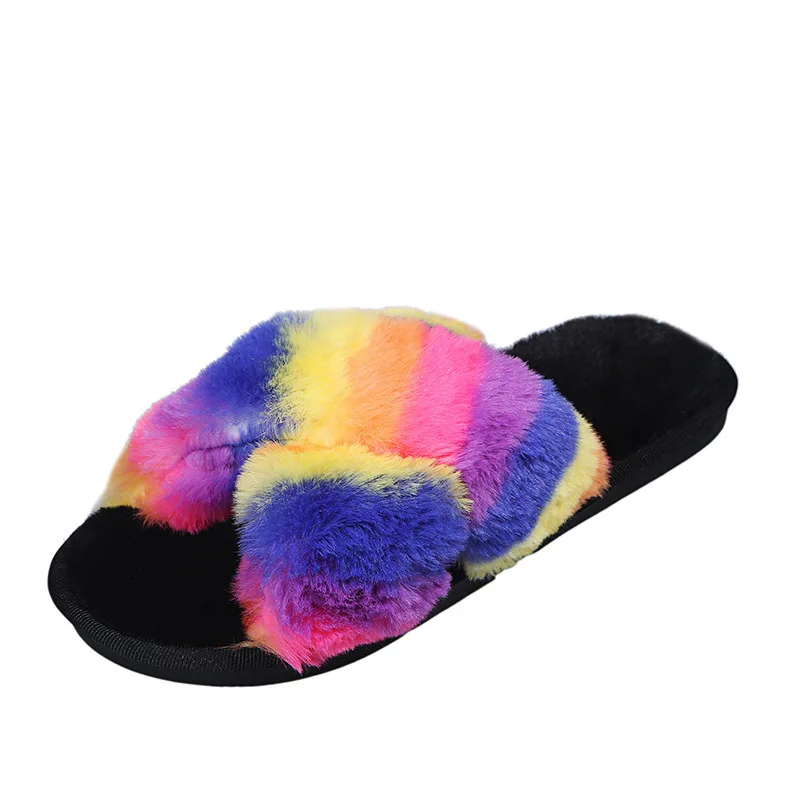 2021 Winter New Ladies Plush Slippers Colorful Open-Toe Thick-Soled Warm Women Fur Slippers
2021 Winter New Ladies Plush Slippers Colorful Open-Toe Thick-Soled Warm Women Fur Slippers