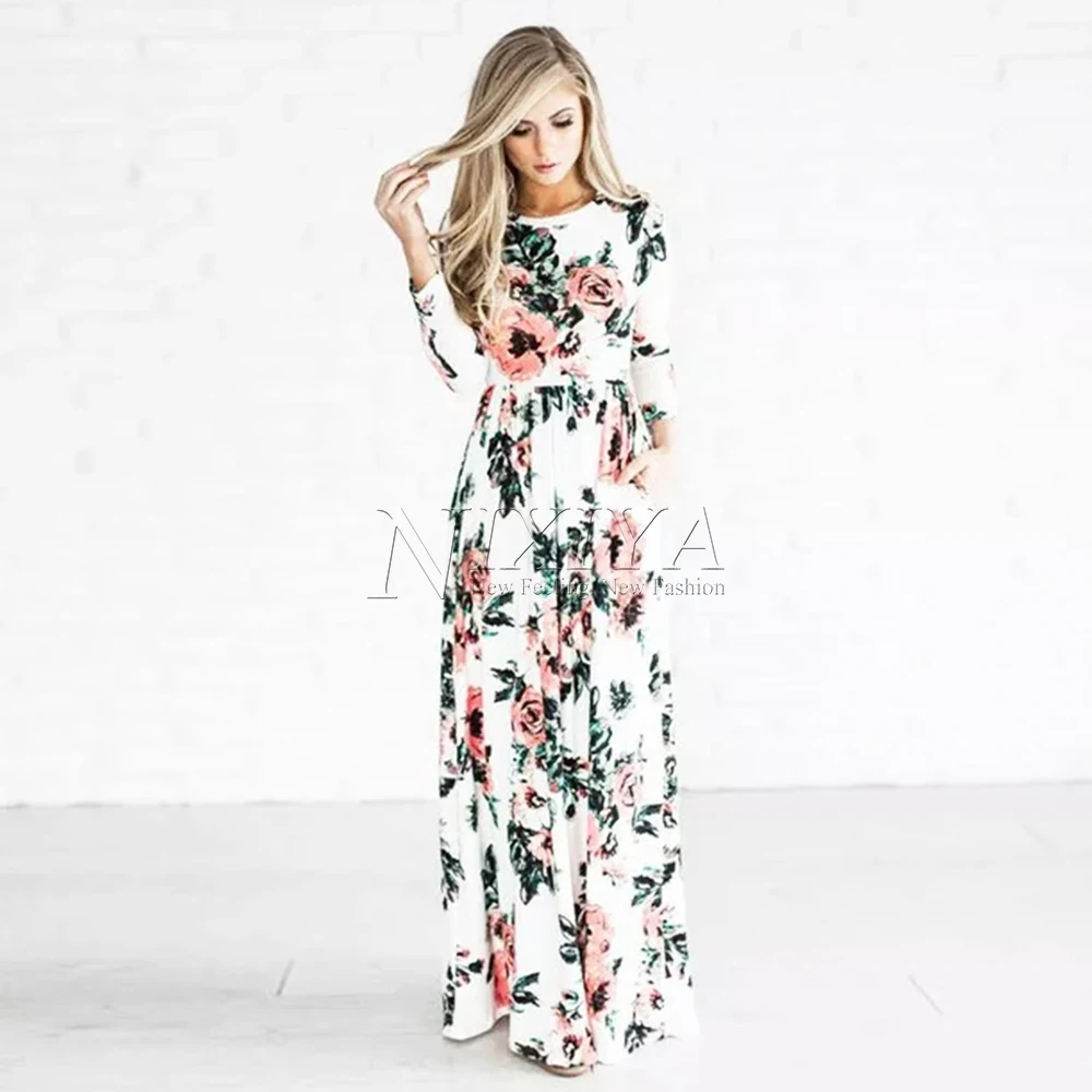 Women Summer Casual Elegant floral Printed short or long Sleeve dress High Quality Fashion Long Maxi Women Casual Dress, Green/black/pink or customized
Women Summer Casual Elegant floral Printed short or long Sleeve dress High Quality Fashion Long Maxi Women Casual Dress, Green/black/pink or customized