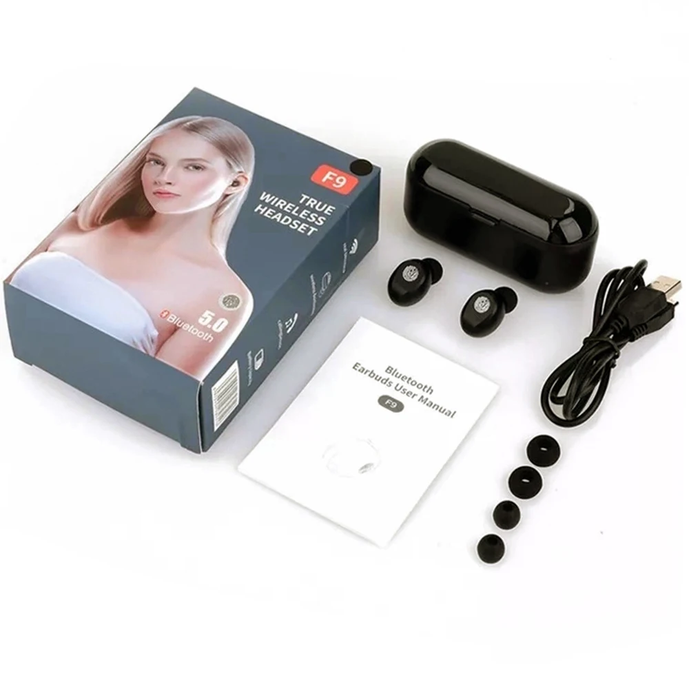Portable True Wireless Earphones F9 Earpiece Manufacturer Power Bank LED Battery Display For Sport
Portable True Wireless Earphones F9 Earpiece Manufacturer Power Bank LED Battery Display For Sport