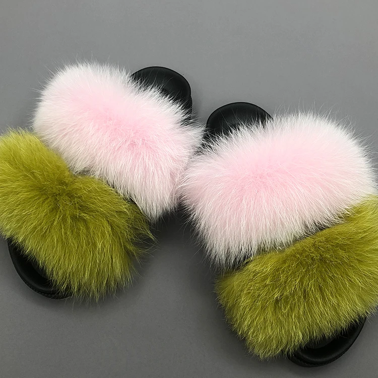 New arrival cheap wholesale soft non-slip fluffy fur slides, women two strap real fox fur slides slipper, Customized color
New arrival cheap wholesale soft non-slip fluffy fur slides, women two strap real fox fur slides slipper, Customized color