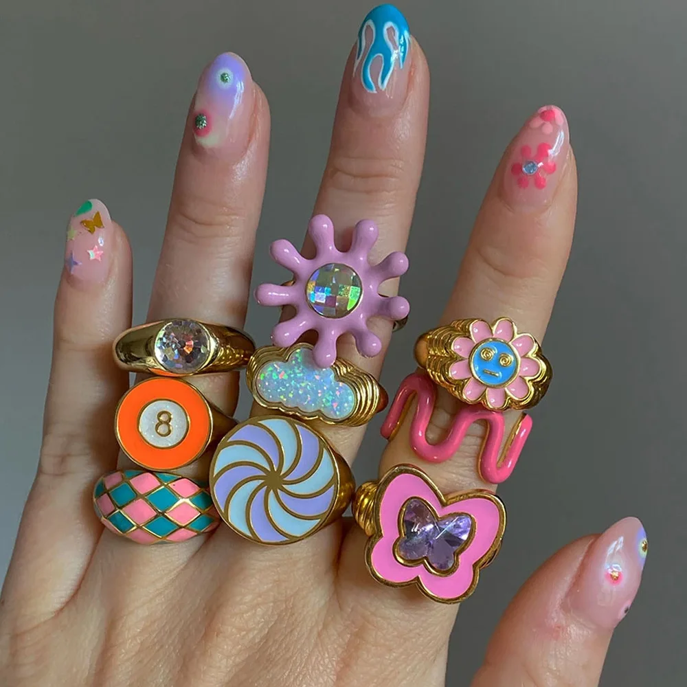ouye 2021 trendy women sweet sexy star cloud unique color zircon shell multilayer flower metal ring gold jewelry wholesale, Colorful
ouye 2021 trendy women sweet sexy star cloud unique color zircon shell multilayer flower metal ring gold jewelry wholesale, Colorful