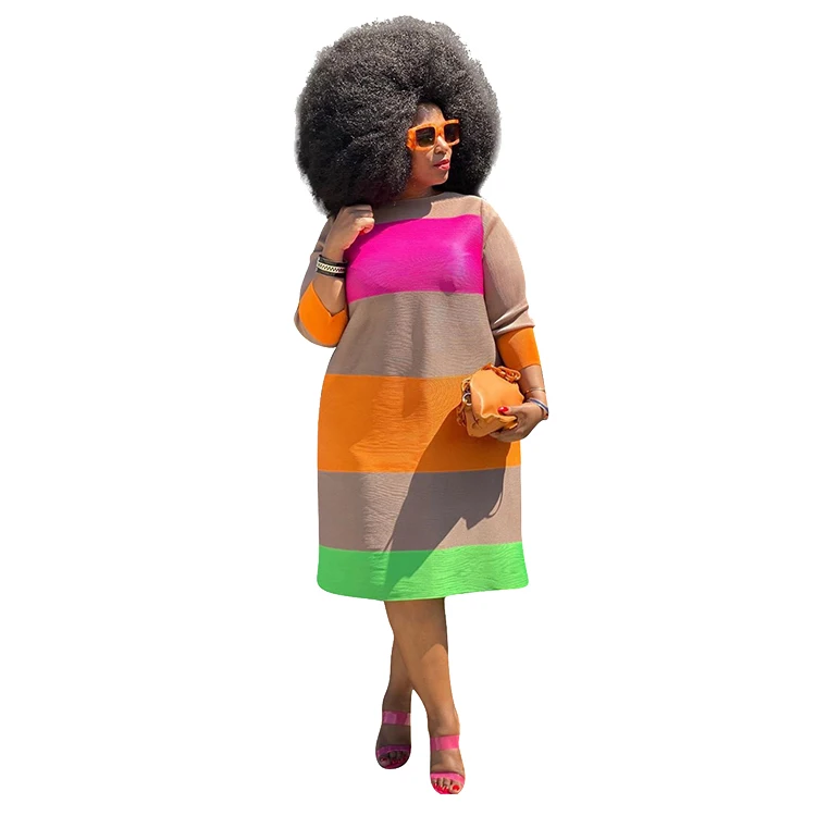 2020 Wholesale hot sale colorful stripe printing long sleeve women dress casual plus-size ladies dresses
2020 Wholesale hot sale colorful stripe printing long sleeve women dress casual plus-size ladies dresses