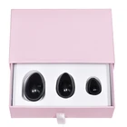 2020 hot selling natural black obsidian gemstone jade yoni eggs for women exercious
