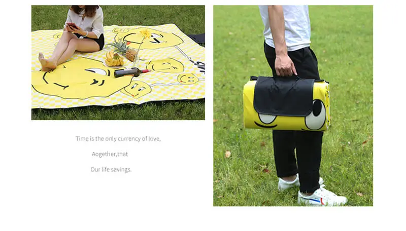 i@home New smiley large mat outdoor foldable waterproof picnic blanket