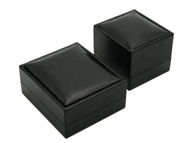custom made black pu leather exclusive jewelry packaging box