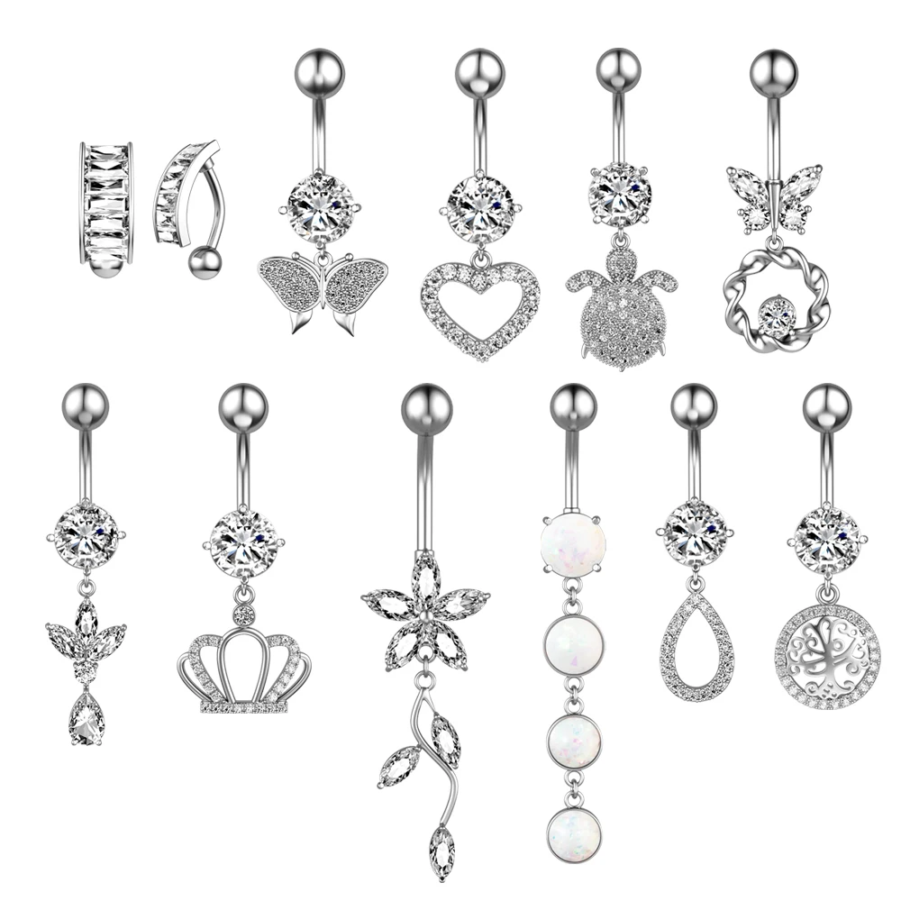 9Pcs/Set Animal Geometric Shape Sexy Navel Piercing Jewelry Women Stainless Steel Belly Ring Set Body Pendant 
9Pcs/Set Animal Geometric Shape Sexy Navel Piercing Jewelry Women Stainless Steel Belly Ring Set Body Pendant
