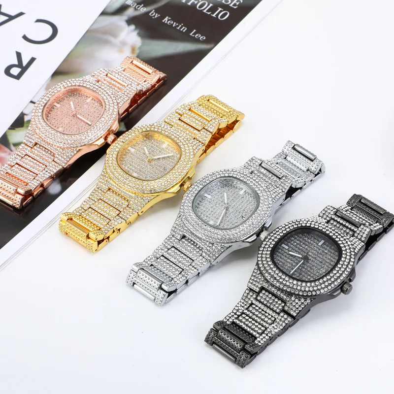 Chic Full Diamond Rhinestone Watch Unique Diamond Dial Watches Women Wrist Luxury Lady Quartz Watches With Calendar Steel Belt A
Chic Full Diamond Rhinestone Watch Unique Diamond Dial Watches Women Wrist Luxury Lady Quartz Watches With Calendar Steel Belt A