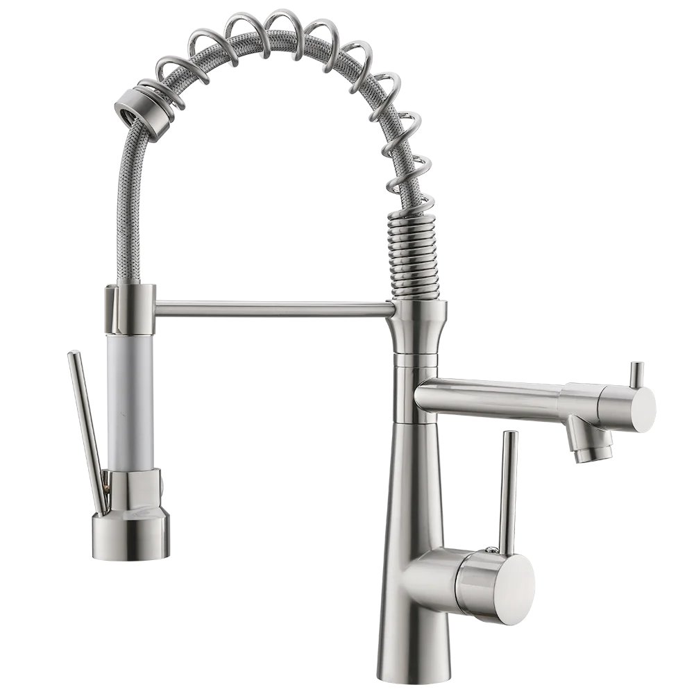 Dual Handle Taper Base Faucet for Comercial Kitchen Sink Wholesale Brushed Pull Down Kitchen Accessories Brass Modern Ceramic
Dual Handle Taper Base Faucet for Comercial Kitchen Sink Wholesale Brushed Pull Down Kitchen Accessories Brass Modern Ceramic