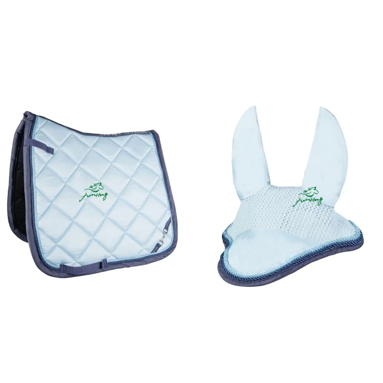 2021 new custom Blue saddle Cloth with Fly Veil Matching Set Saddle, Blue and customized
2021 new custom Blue saddle Cloth with Fly Veil Matching Set Saddle, Blue and customized