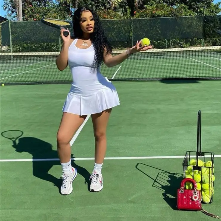 Amelie Latest Design Summer Solid Color Sports Women Sleeveless Vest Type Bodycon Pleated Dress Woman Casual Dress
Amelie Latest Design Summer Solid Color Sports Women Sleeveless Vest Type Bodycon Pleated Dress Woman Casual Dress