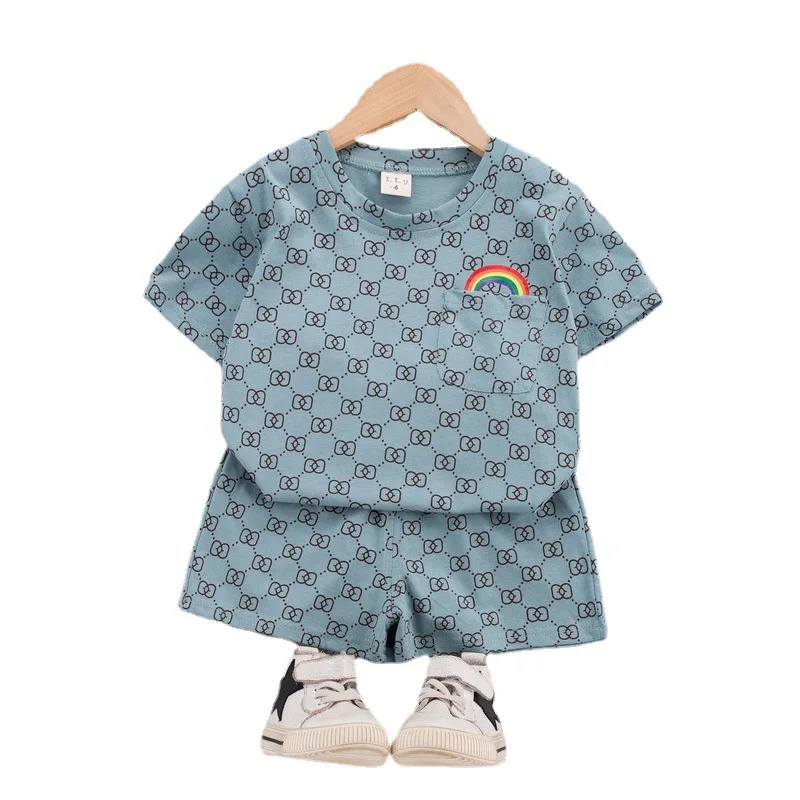 2021 New casual Boys Sets Fashion Summer Short Sleeve T-shirt+Shorts 2pcs Casual Boys Sets retail children suits, Brown,light blue
2021 New casual Boys Sets Fashion Summer Short Sleeve T-shirt+Shorts 2pcs Casual Boys Sets retail children suits, Brown,light blue