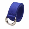 Promotional unisex custom design print webbing cotton canvas belt double rings buckle weave web belt