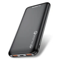 

Free Shipping Portable Black Phone Charger 10000Mah Qc3.0 Pd Powerbank 10000 Mah 18W Qc 3.0 Type C Usb PD Power Bank