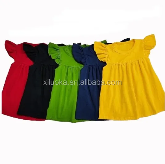 High Quality Children's Clothing Summer Flutter Sleeve Solid Color Baby Girl Dress
High Quality Children's Clothing Summer Flutter Sleeve Solid Color Baby Girl Dress