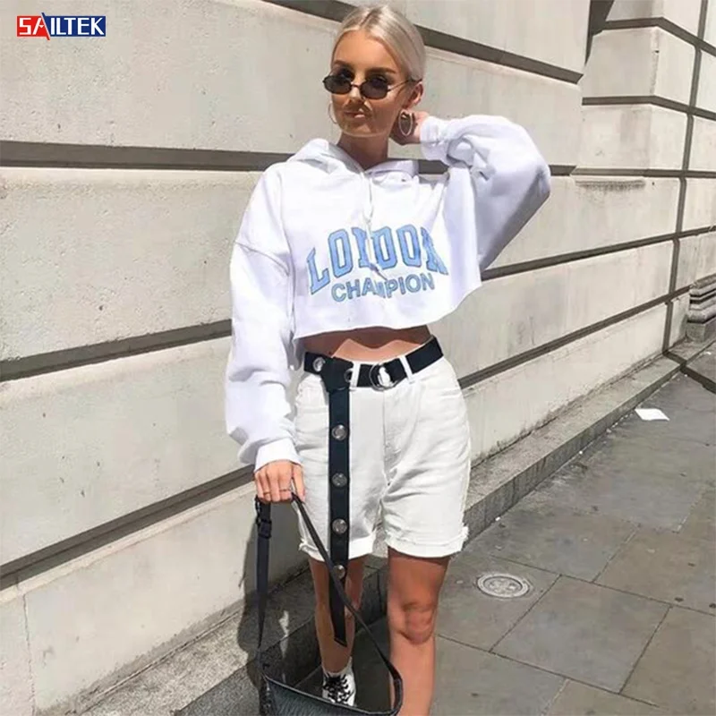Wholesale streetwear sweatshirts womens long sleeves crop top hoodies gym wear hoodie women, White
Wholesale streetwear sweatshirts womens long sleeves crop top hoodies gym wear hoodie women, White