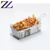 Restaurant equipment cafe hotel party rectangle stainless steel strainer food basket with handle snack cooking basket for sale