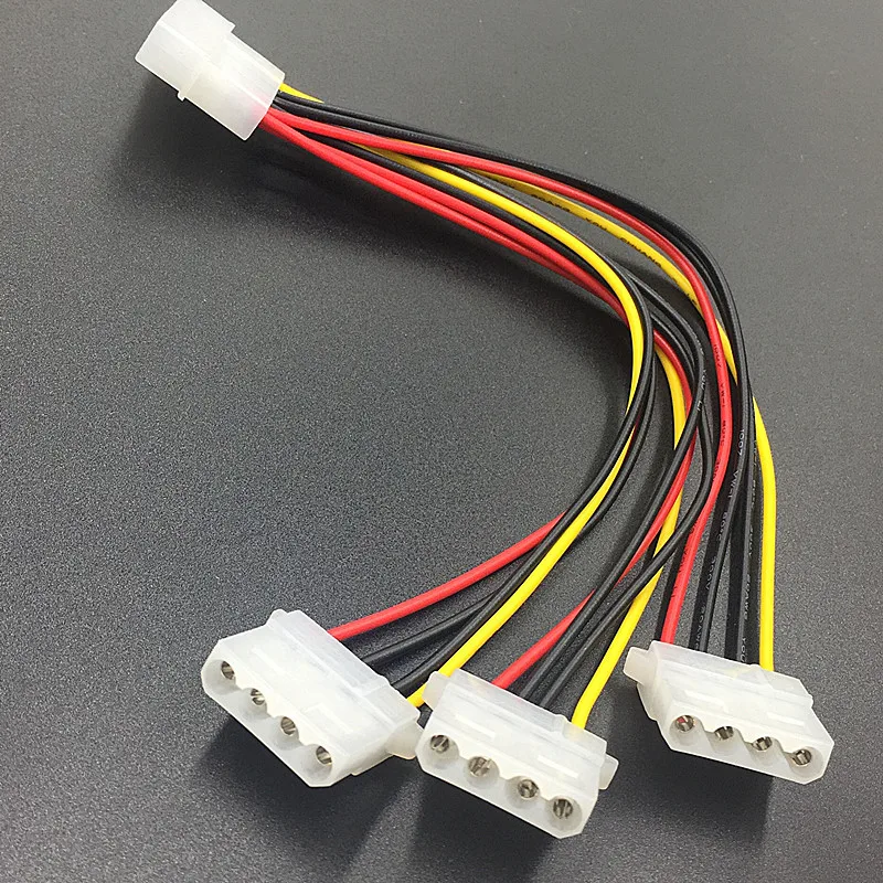 高品质 4 针 ide 电源线 4 针 molex male to 3 端口