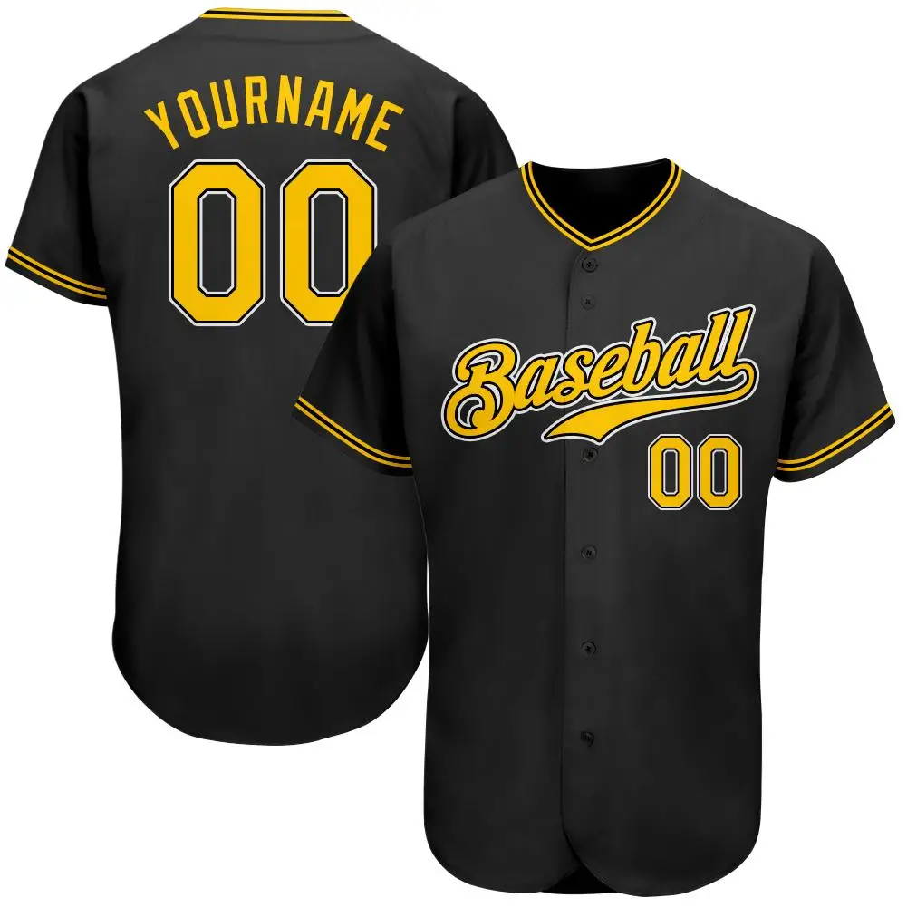 Custom Black Gold-White Authentic STITCHED Embroidery Baseball Jersey Men Kids Women
Custom Black Gold-White Authentic STITCHED Embroidery Baseball Jersey Men Kids Women
