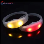 Free Sample Customize Logo Printed Led Silicon Bracelet Remote Controlled Led Bracelet
