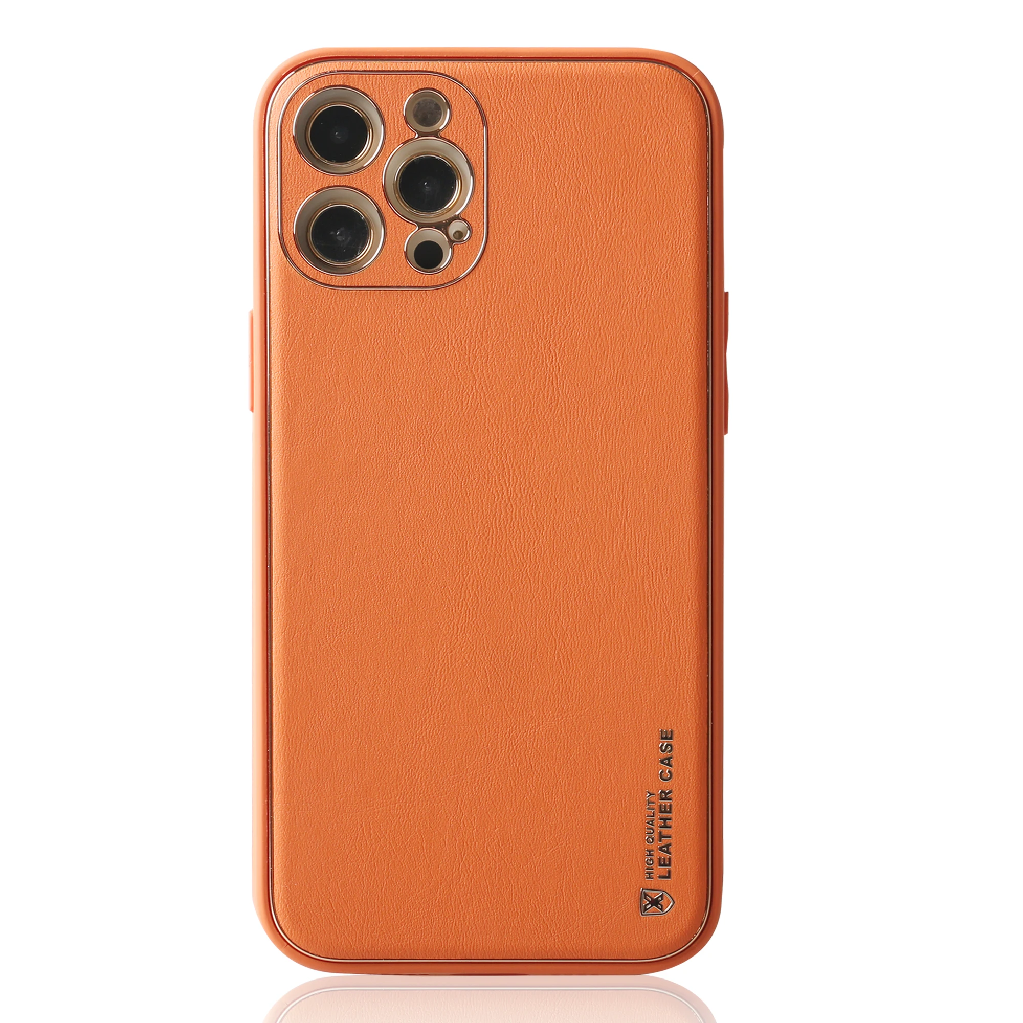 High quality innovative fashion leather phone case for IP12PRO with gold plated nickel Delicate texture back case, 12 colors
High quality innovative fashion leather phone case for IP12PRO with gold plated nickel Delicate texture back case, 12 colors