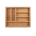 Eco-friendly bamboo home stationery storage office desk organizers with letter tray and drawer