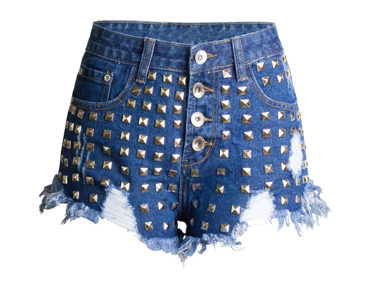 Women's summer denim shorts personality fashion rivet jeans shorts trendy women's rivet denim hot pants
Women's summer denim shorts personality fashion rivet jeans shorts trendy women's rivet denim hot pants
