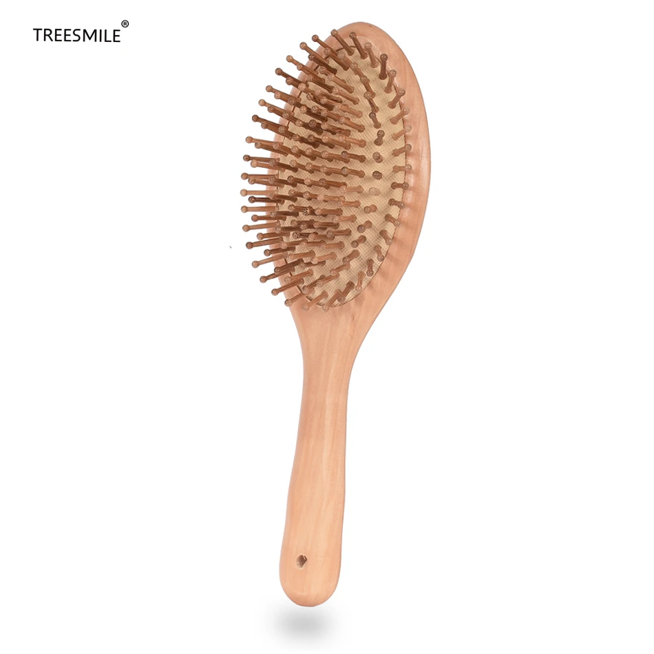 Beauty shop hair salon hair brush Eco-friendly wood bamboo comb Low MOQ Custom logo scalp massage brushes Treesmile high quality, Same as picture 
Beauty shop hair salon hair brush Eco-friendly wood bamboo comb Low MOQ Custom logo scalp massage brushes Treesmile high quality, Same as picture