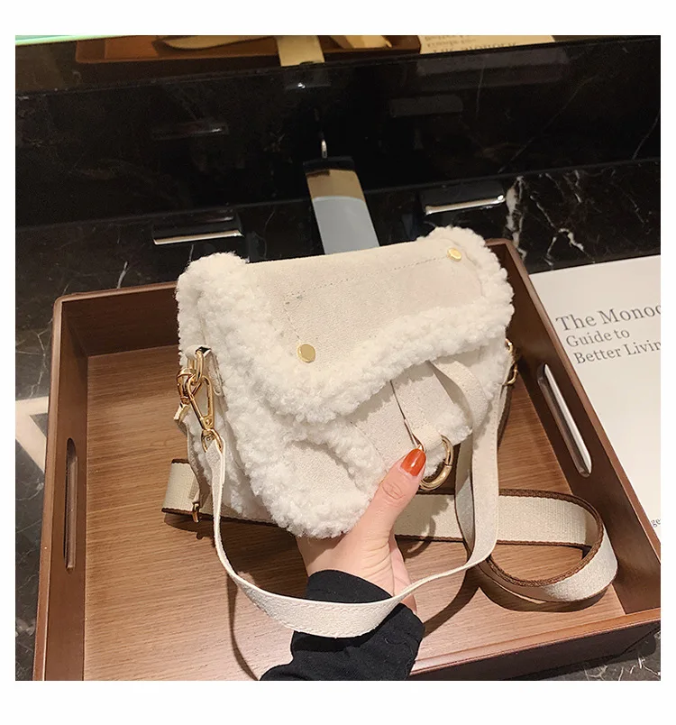 Retro Korean Style Lamb Wool Sling Bag Fur Plush Saddle Bag Women Purses And Handbags 2021, Brown white black coffee
Retro Korean Style Lamb Wool Sling Bag Fur Plush Saddle Bag Women Purses And Handbags 2021, Brown white black coffee