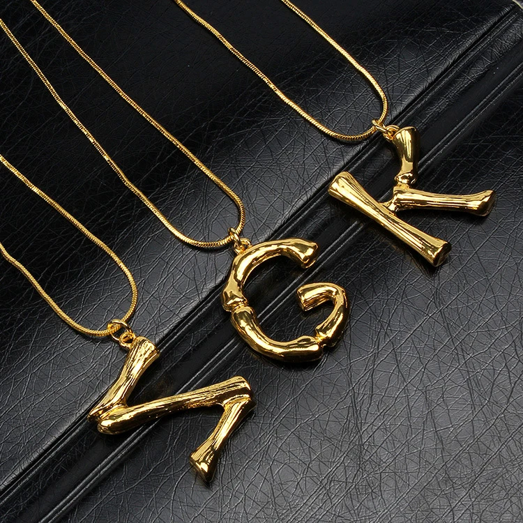 Bamboo Letter Pendant Necklace Exaggerated Letter Gold Plated Jewelry Custom Bamboo Letter Initial Necklace Pendant
Bamboo Letter Pendant Necklace Exaggerated Letter Gold Plated Jewelry Custom Bamboo Letter Initial Necklace Pendant