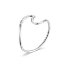 Ring 925 Ring 925 Sterling Silver Ring For Girl Gift Ladies Simple Line Curve Waves Ring Jewelry